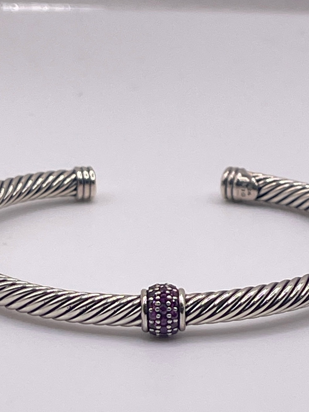 David Yurman 5mm Cable Classics Bracelet with Pink Diamonds - Picture 6 of 10